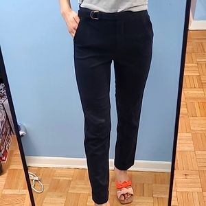 Massimo Dutti Wool Navy Cuffed Women Pants